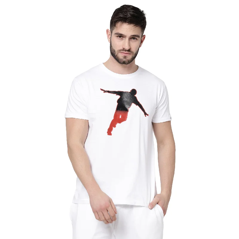 summer-ready short sleeve polo shirts for men -djbravo47 Men's White - Celebration Black/Red T-shirt