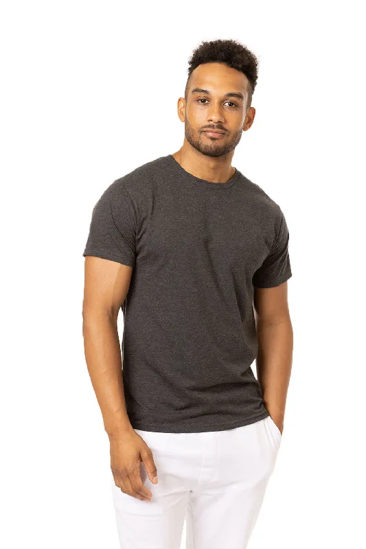 versatile men’s short sleeve shirts for daily wear -Econscious Mens Committed CVC Short Sleeve Crewneck T-Shirt - Heather Charcoal Grey - Closeout