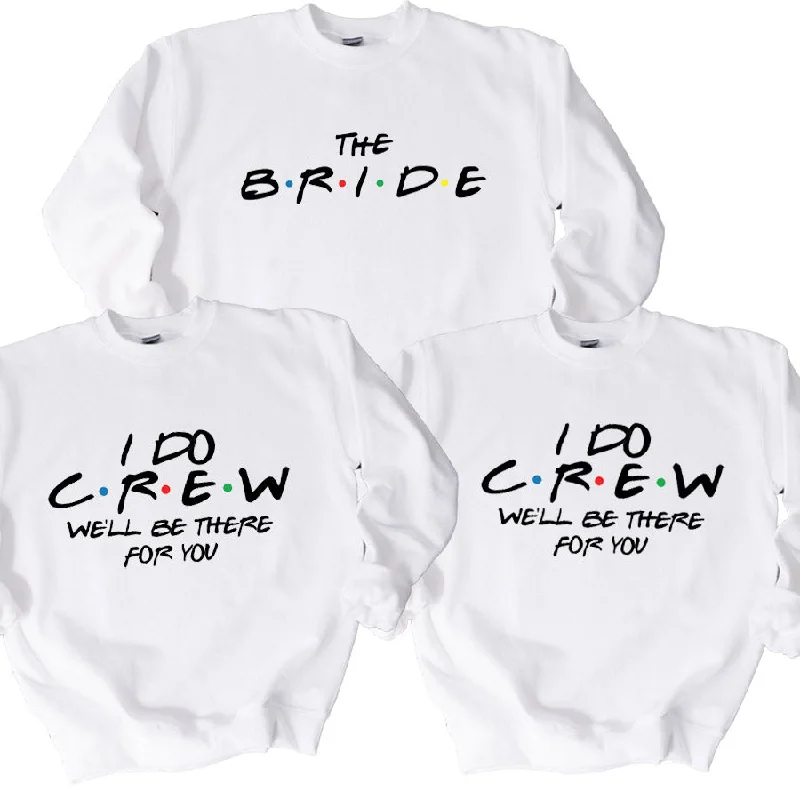 men’s classic cotton short sleeve t-shirts -Bride & I Do Crew Friends White Sweatshirts