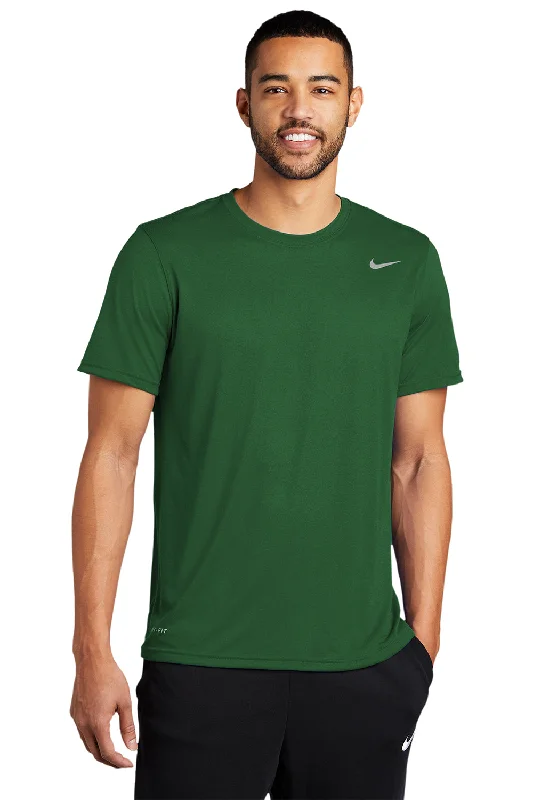 men’s striped short sleeve shirts -Nike Mens Team rLegend Dri-Fit Moisture Wicking Short Sleeve Crewneck T-Shirt - Gorge Green