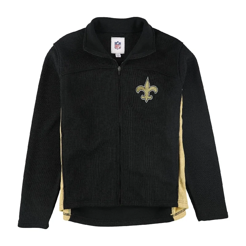 Men's recycled jackets-NFL Mens New Orleans Saints Knit Jacket, Black, Large