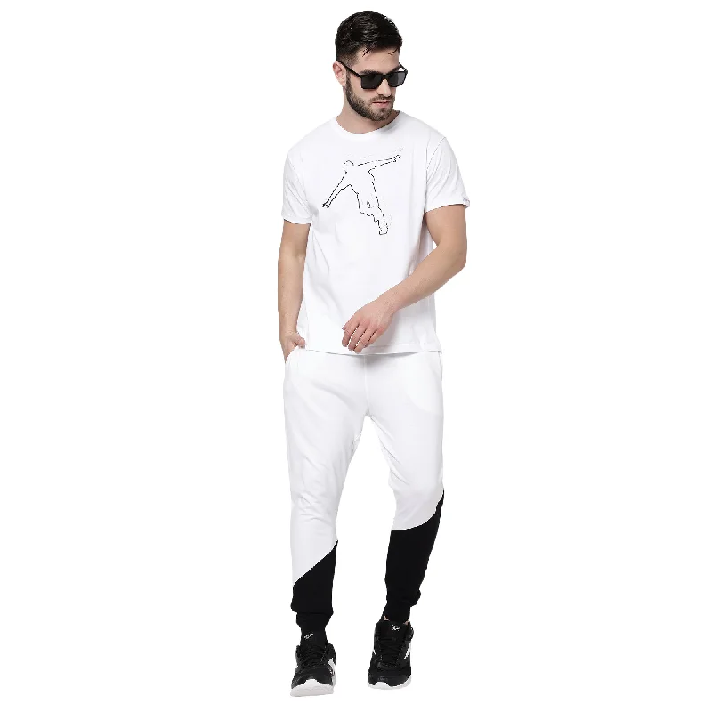 cool summer short sleeve shirts for men -djbravo47 Men's White Celebration Black/Silver Outline T-shirt