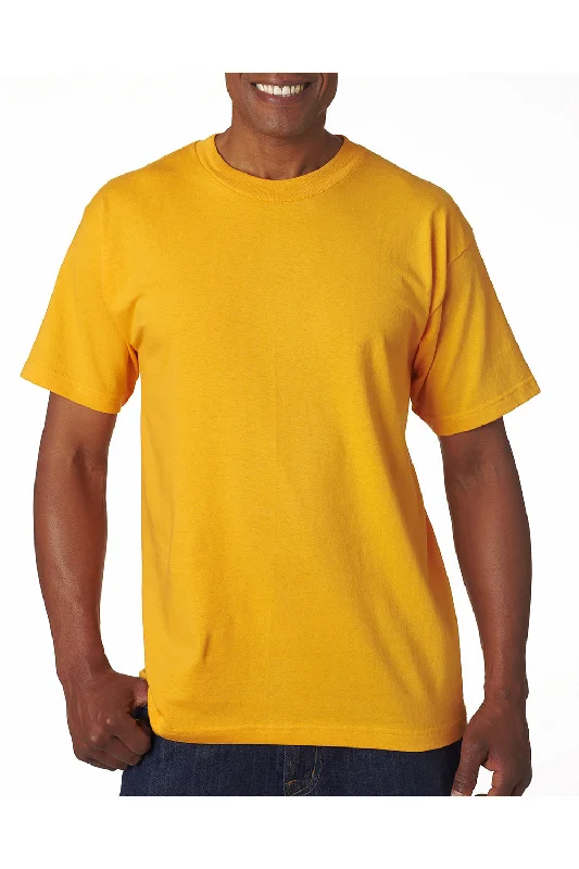 men’s performance short sleeve t-shirts -Bayside Mens USA Made Short Sleeve Crewneck T-Shirt - Gold