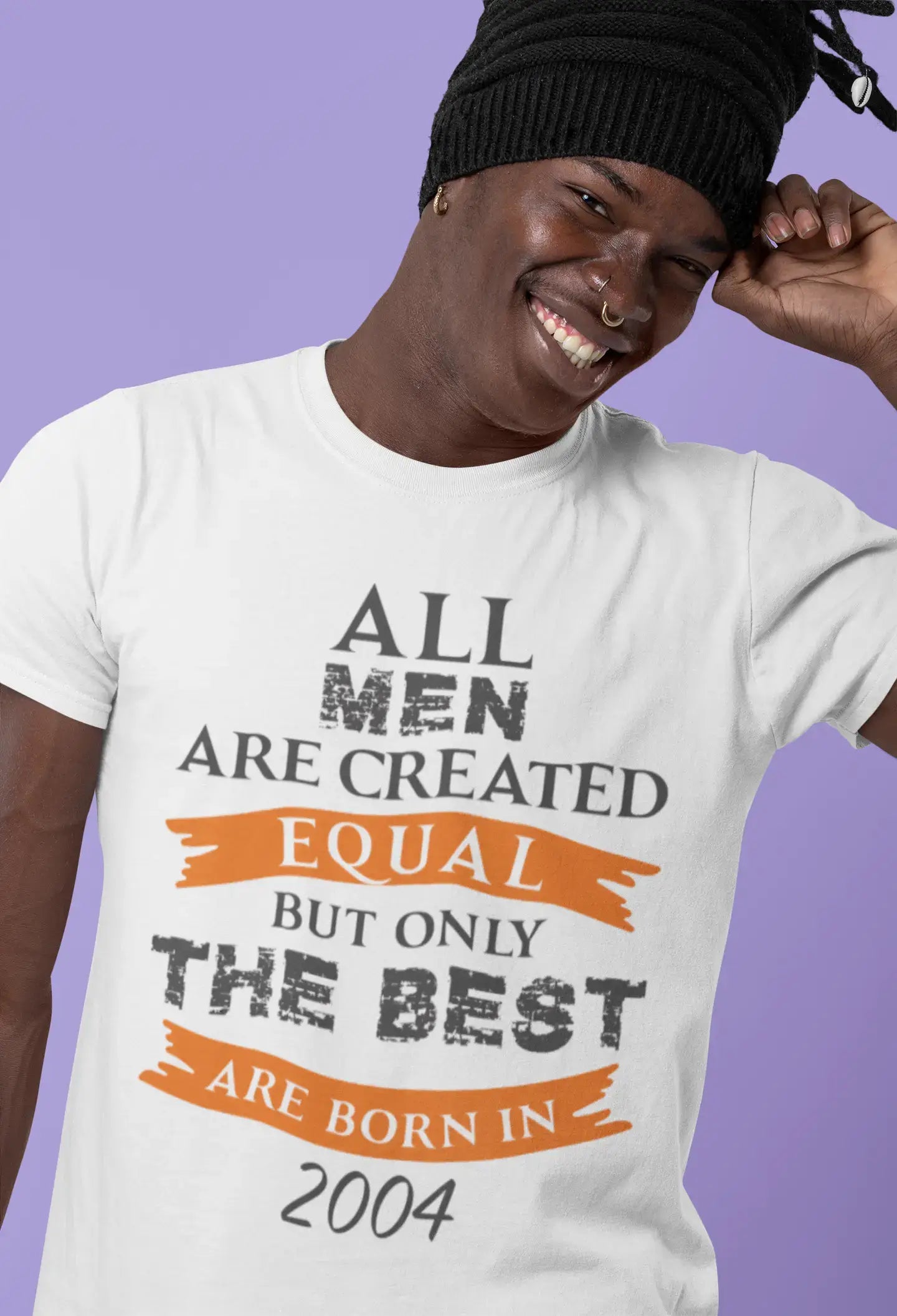 men’s short sleeve shirts for the beach -2004, Only the Best are Born in 2004 Men's T-shirt White Birthday Gift 00510