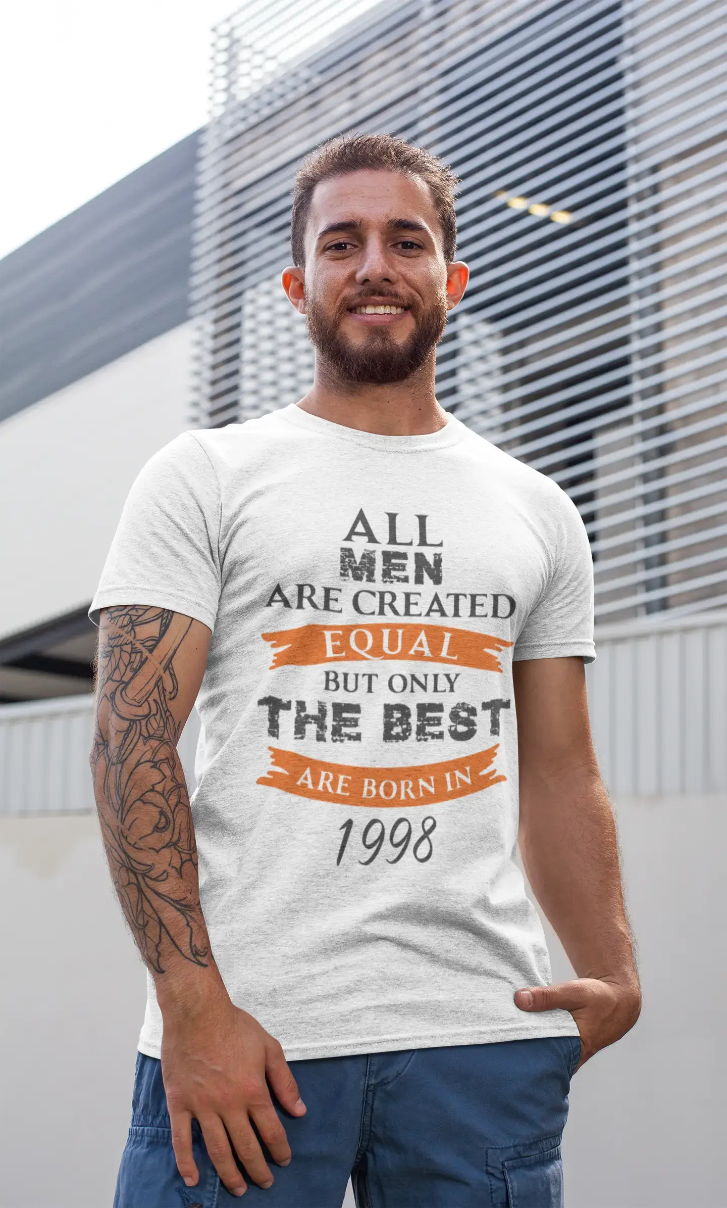 stylish short sleeve button-up shirts for men -1998, Only the Best are Born in 1998 Men's T-shirt White Birthday Gift 00510