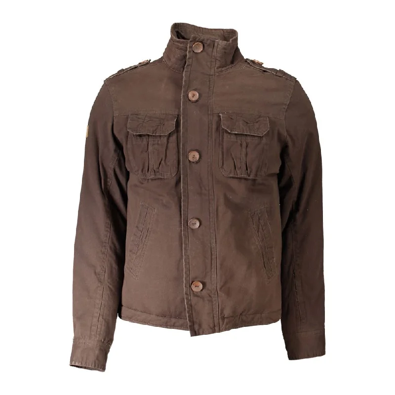 Men's train jackets-Eddy Wood  Polyester Men's Jacket