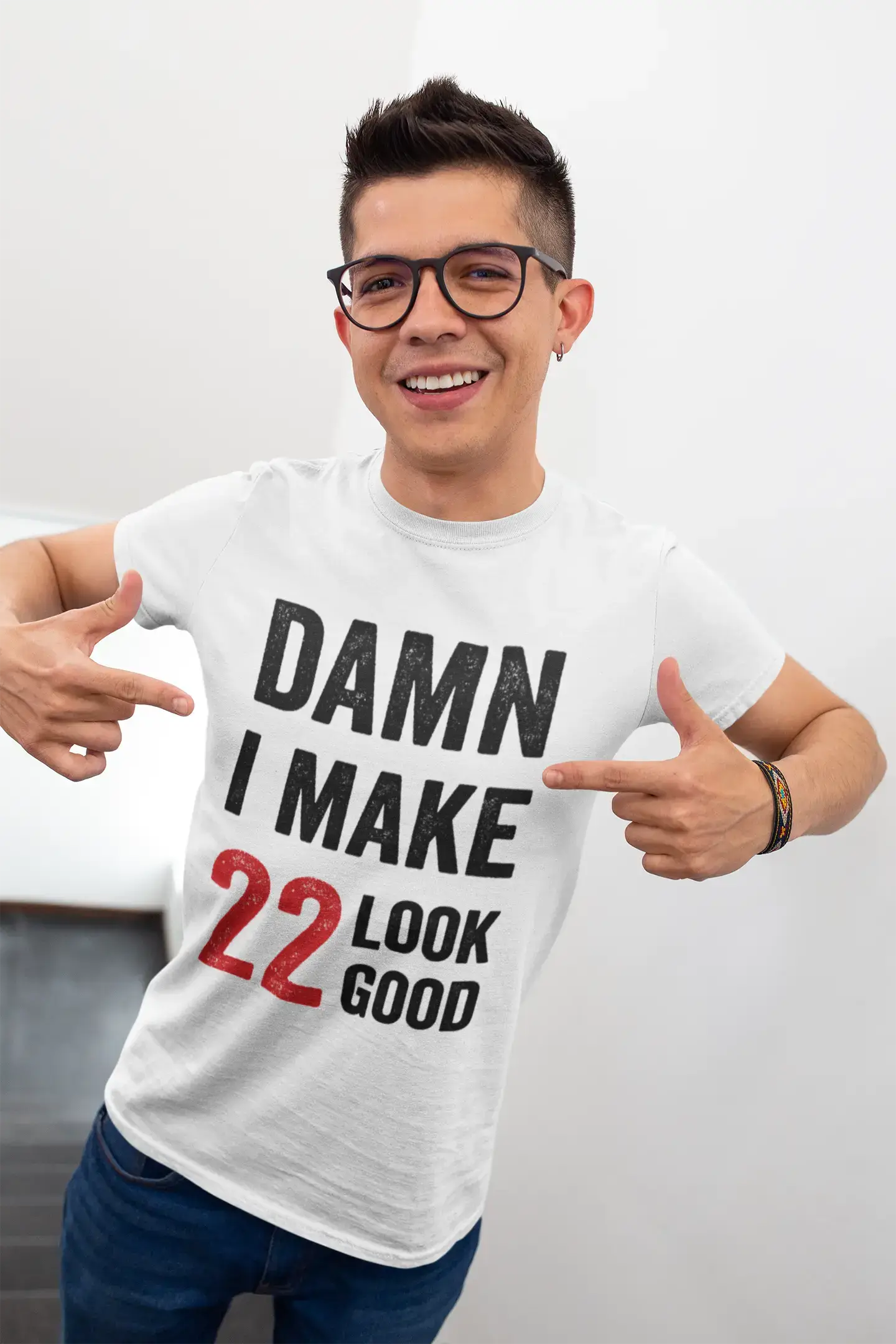 affordable men’s short sleeve t-shirts with prints -Damn I Make 15 Look Good Men's T-shirt White 15th Birthday Gift 00409