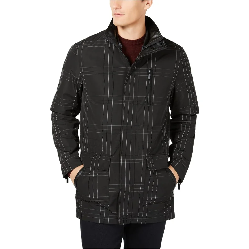 Men's chef jackets-Ryan Seacrest Mens 3-In-1 Plaid Jacket