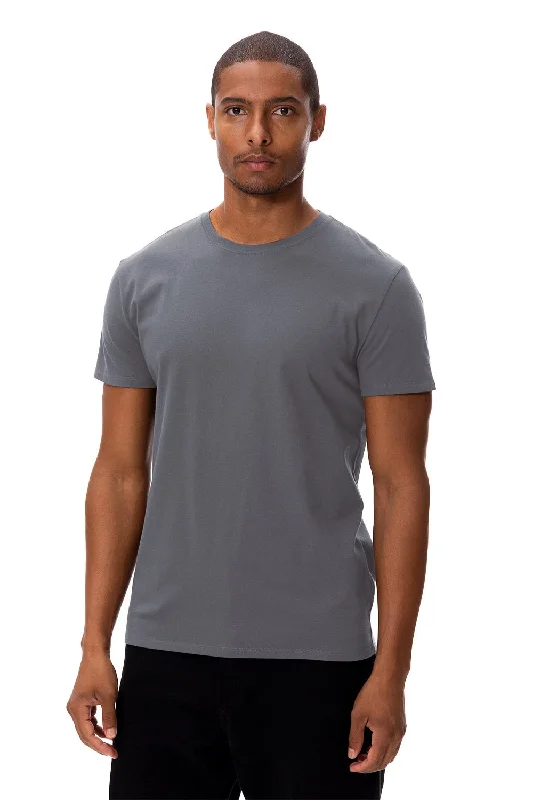 men’s slim-fit short sleeve shirts for office wear -Threadfast Apparel Mens Ultimate Short Sleeve Crewneck T-Shirt - Smoke Grey