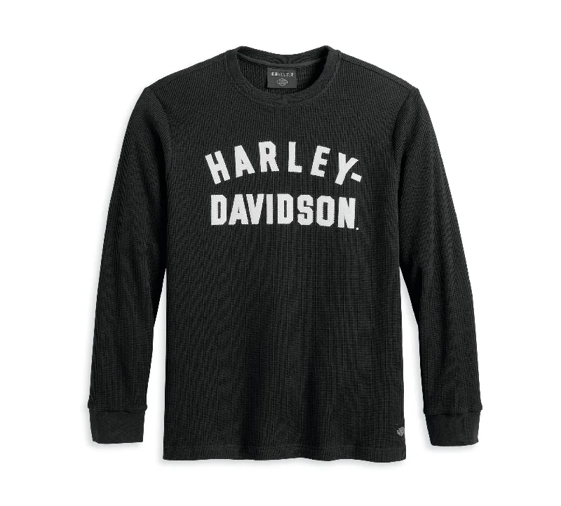 versatile short sleeve shirts for outdoor wear -Harley-Davidson Men's Staple Thermal - Black Beauty - 96338-23VM