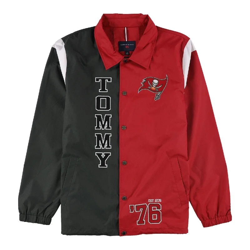 Men's machine-washable jackets-Tommy Hilfiger Mens Tampa Bay Buccaneers Jacket, Red, Medium (Regular)