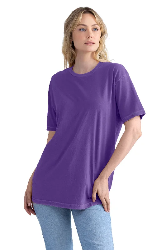 men’s simple short sleeve shirts -Next Level Mens Soft Wash Short Sleeve Crewneck T-Shirt - Purple Rush