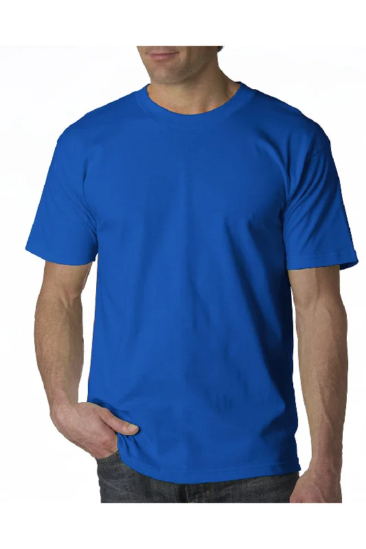 stylish casual short sleeve t-shirts -Bayside Mens USA Made Short Sleeve Crewneck T-Shirt - Royal Blue