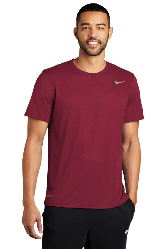 men’s tropical print short sleeve shirts -Nike Mens Team rLegend Dri-Fit Moisture Wicking Short Sleeve Crewneck T-Shirt - Team Maroon