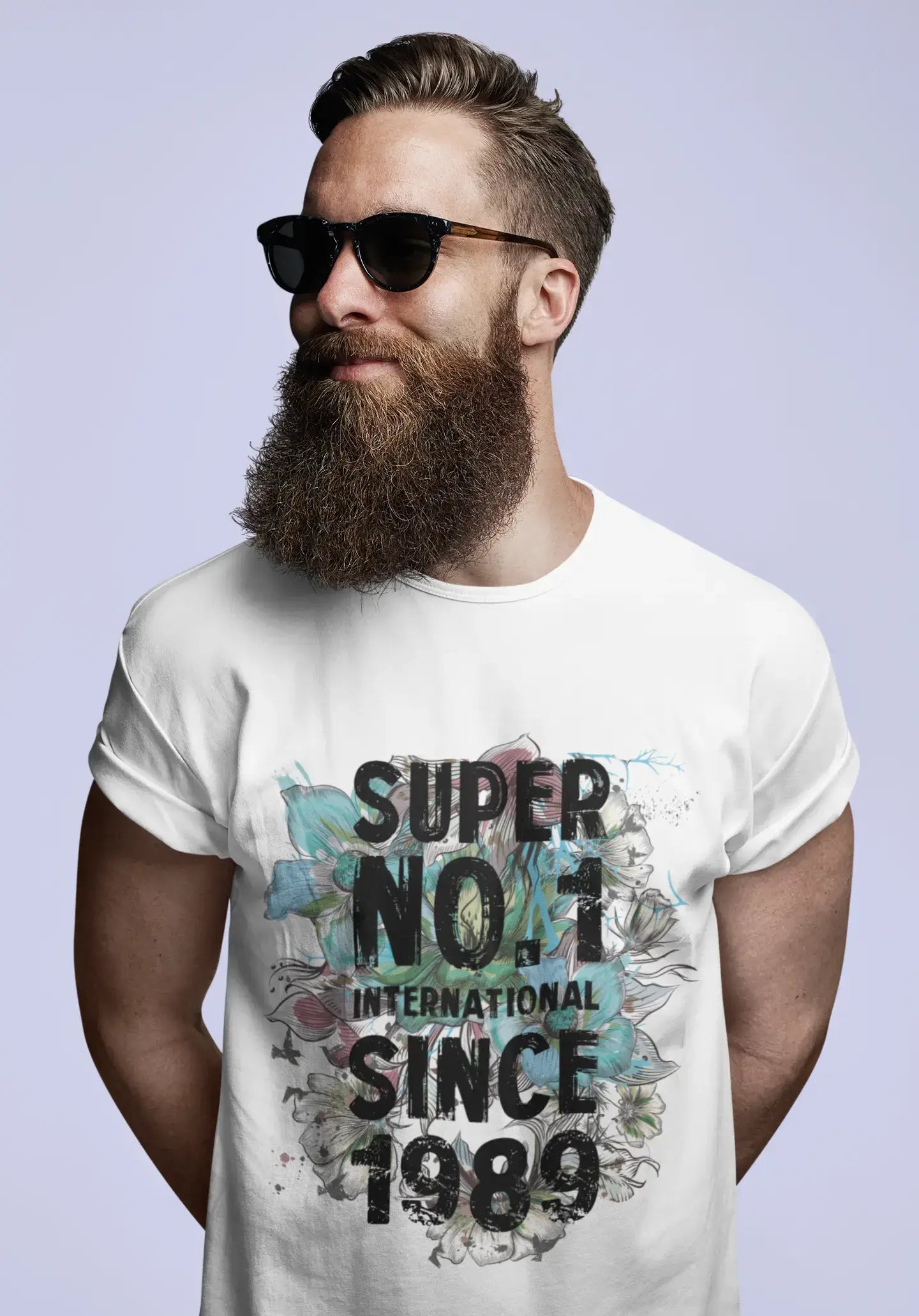 breathable and fashionable short sleeve t-shirts -1989, Super No.1 Since 1989 Men's T-shirt White Birthday Gift 00507