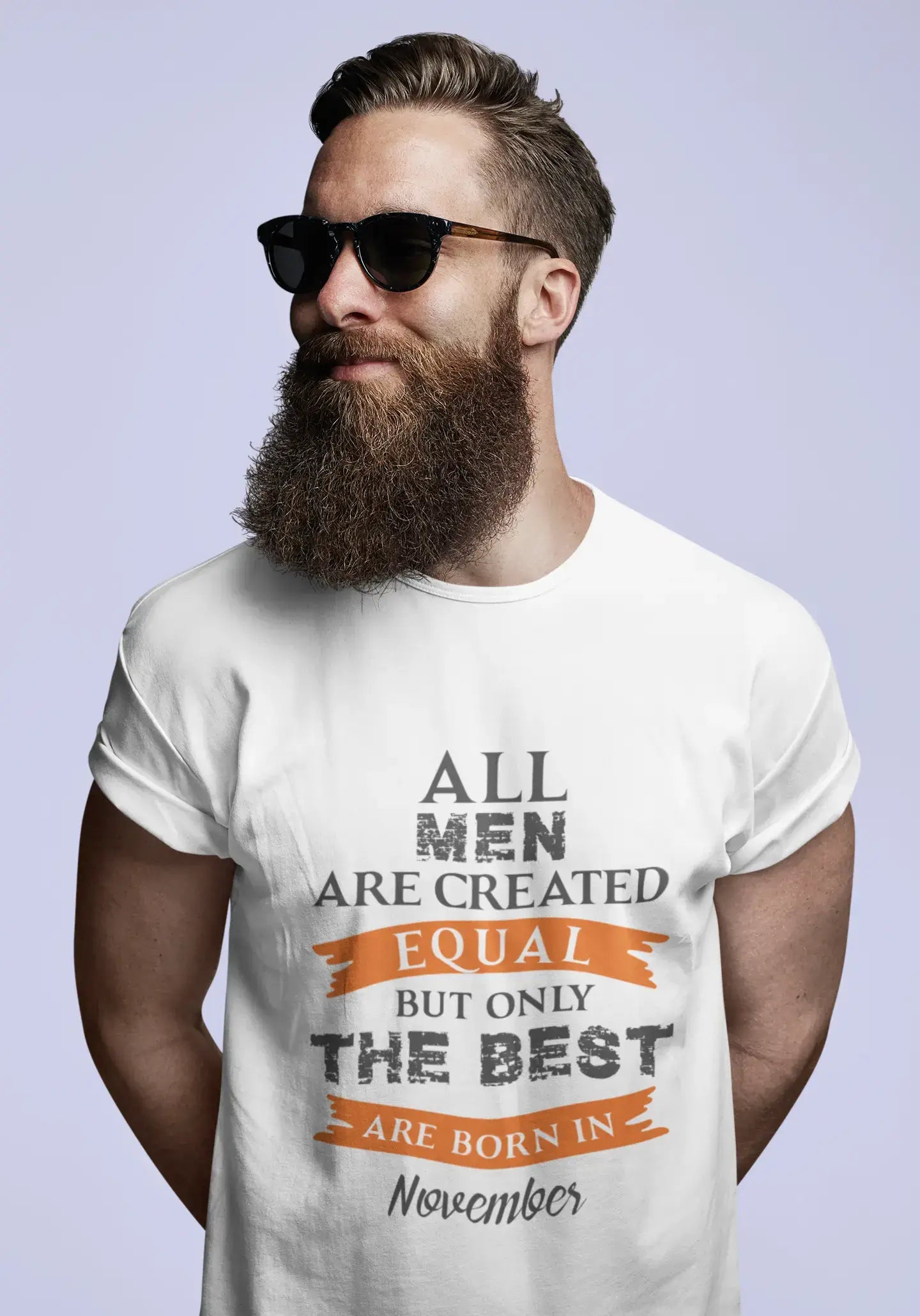 stylish short sleeve shirts with unique designs -November, Only the Best are Born in November Men's T-shirt White Birthday Gift 00510