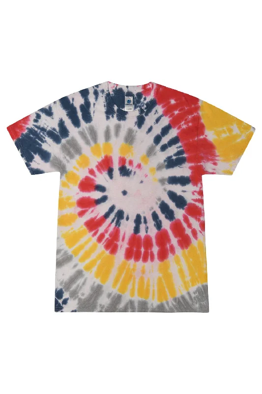 trendy short sleeve shirts for casual outings -Tie-Dye Mens Short Sleeve Crewneck T-Shirt - Yellowstone