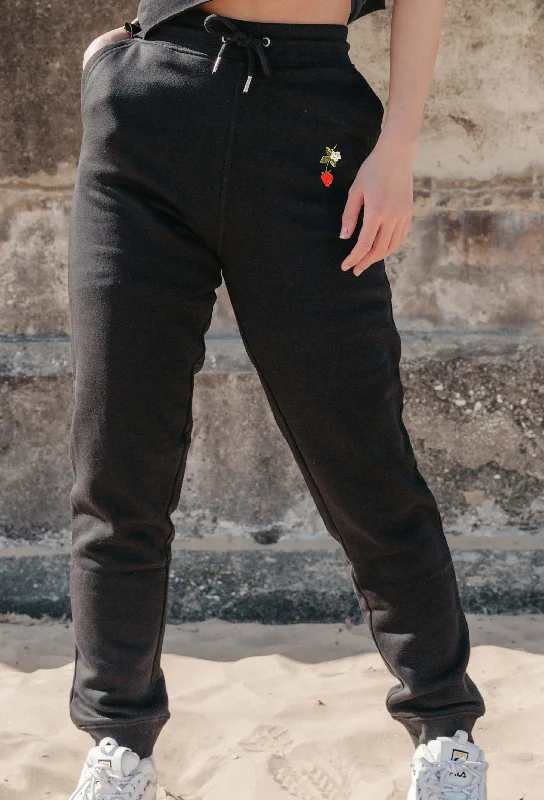 Men's pants for busy days-wild strawberry flower mens sweatpants