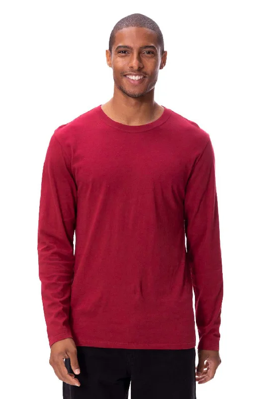 best short sleeve shirts for active men -Threadfast Apparel Mens Ultimate Long Sleeve Crewneck T-Shirt - Burgundy