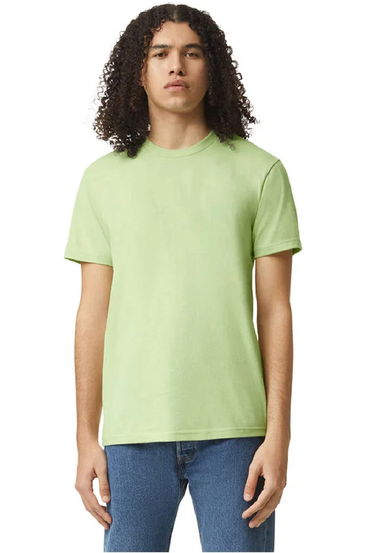 men’s comfy short sleeve shirts for work -American Apparel Mens CVC Short Sleeve Crewneck T-Shirt - Heather Cucumber Green