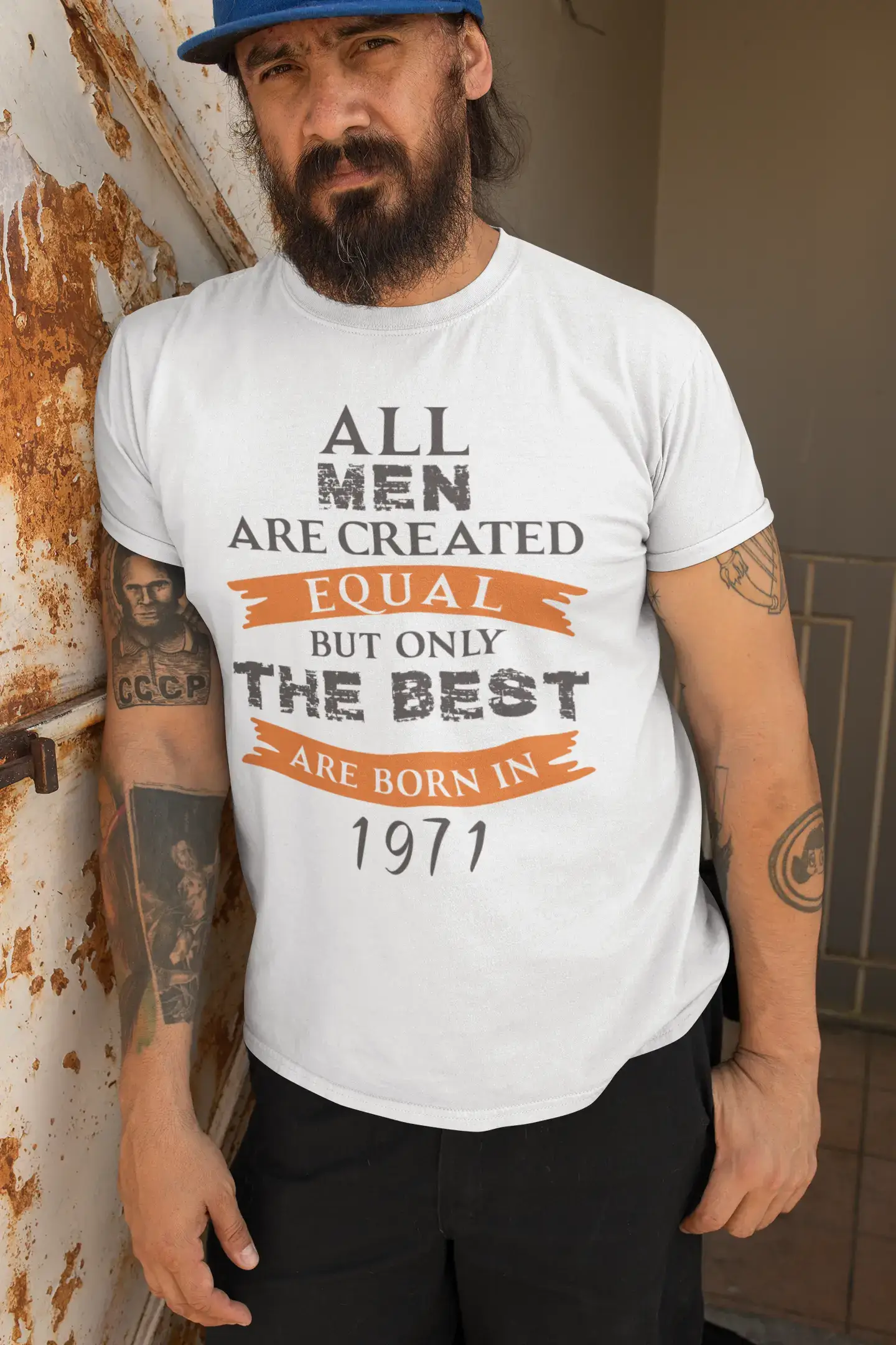 modern short sleeve t-shirts for men -1971, Only the Best are Born in 1971 Men's T-shirt White Birthday Gift 00510