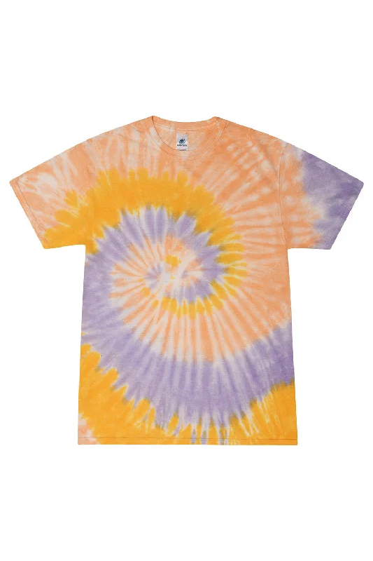 men’s athletic fit short sleeve shirts -Tie-Dye Mens Short Sleeve Crewneck T-Shirt - Sunflower