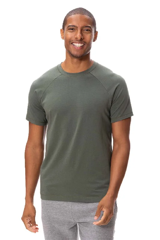 trendy short sleeve shirts with bold patterns -Threadfast Apparel Mens Impact Short Sleeve Crewneck T-Shirt - Army Green