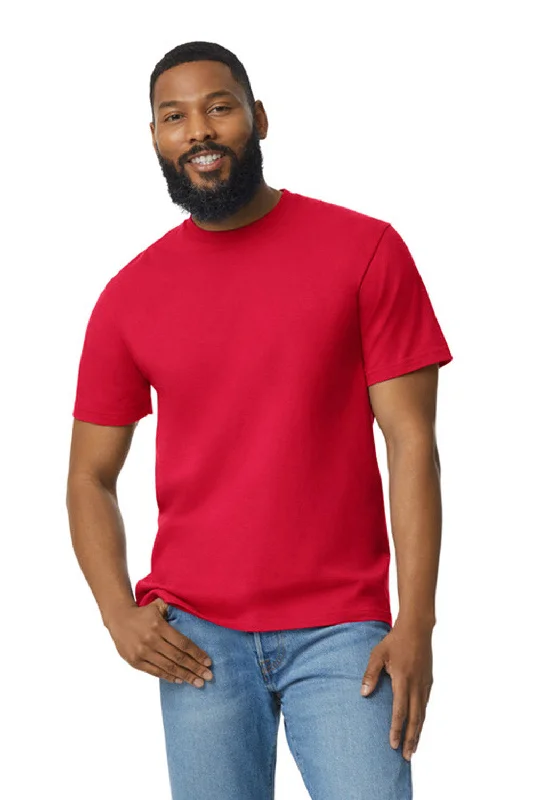 trendy and affordable short sleeve shirts for men -Gildan Mens Softstyle Short Sleeve Crewneck T-Shirt - Red