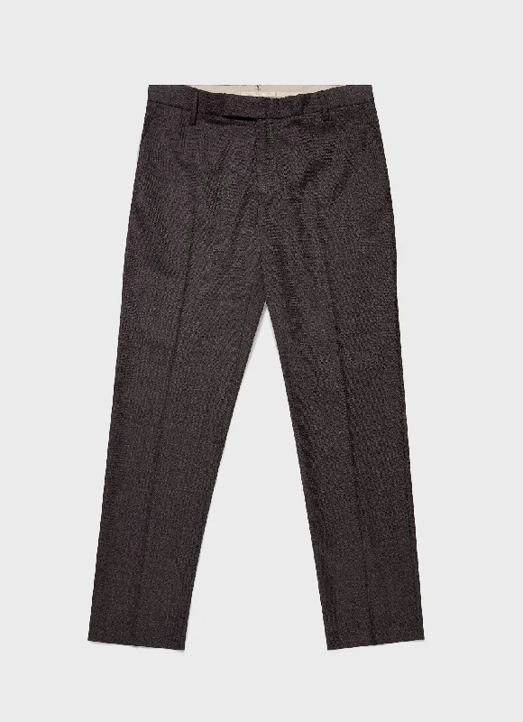 Men's pants with high rise-Men's Lightweight Travel Wool Trouser in Light Coffee Melange