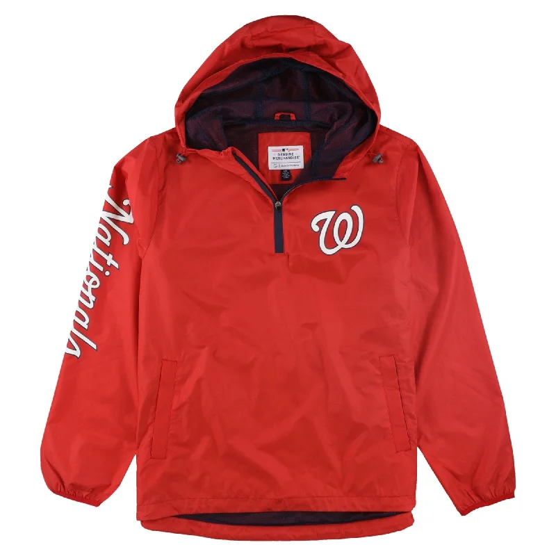 Men's motorcycle jackets-G-III Sports Mens Washington Nationals Windbreaker Jacket, Red, Large