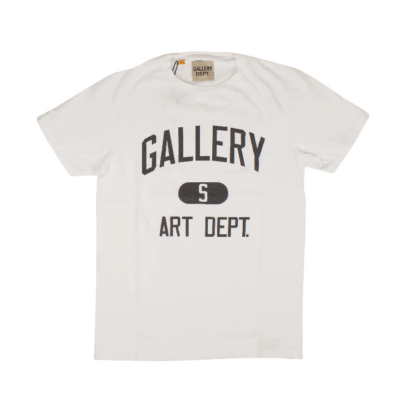 stylish checkered short sleeve shirts for men -Gallery Dept. Art Dept. Tee - White