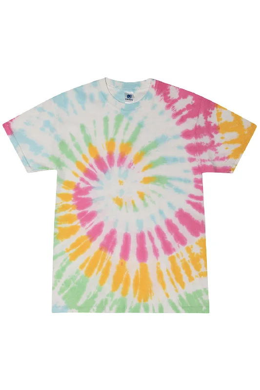 affordable men’s summer short sleeve shirts -Tie-Dye Mens Short Sleeve Crewneck T-Shirt - Yosemite