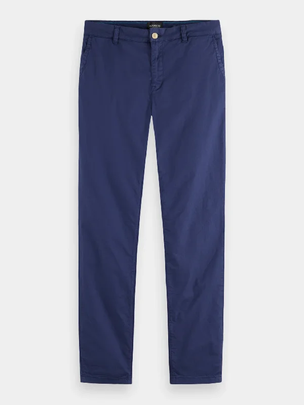 Men's pants with comfy waist-Mott super slim-fit garment-dyed chinos