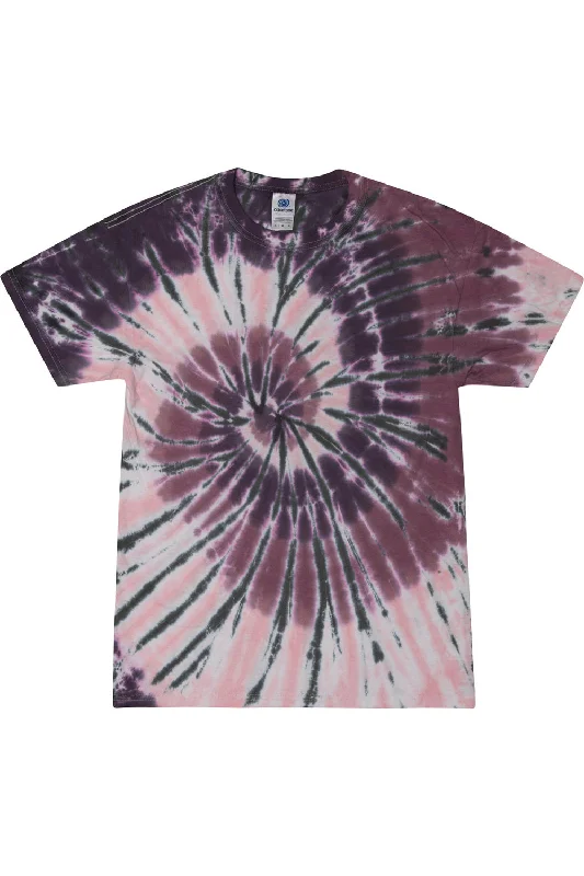 versatile summer short sleeve t-shirts for men -Tie-Dye Mens Short Sleeve Crewneck T-Shirt - Cherry Cola