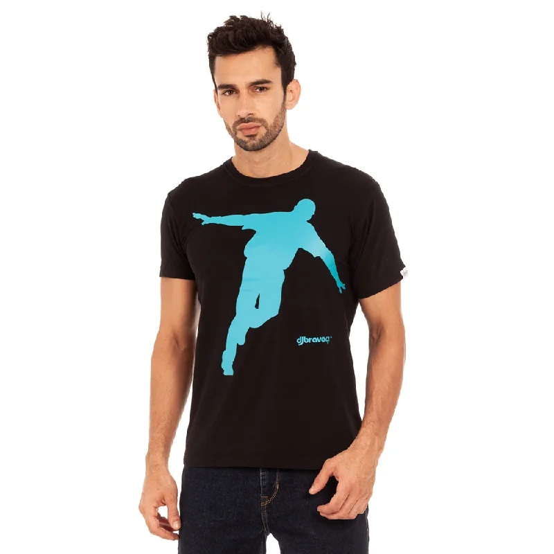 cool and comfortable short sleeve shirts for men -djbravo47 Men's Black - Celebration Blue T-shirt