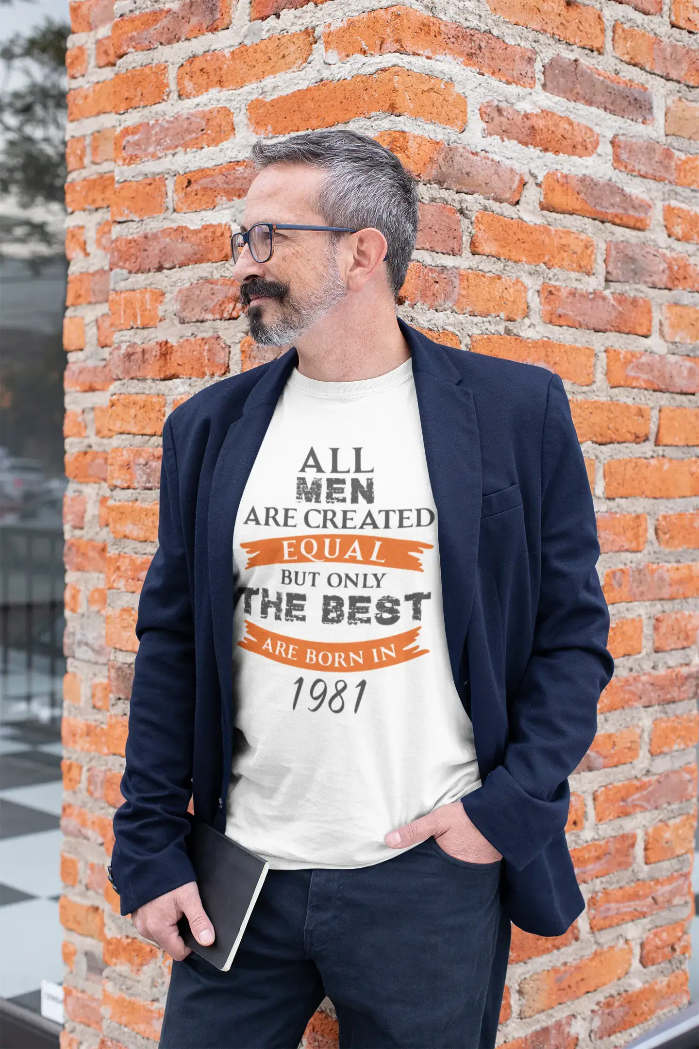 men’s classic cotton short sleeve t-shirts -1981, Only the Best are Born in 1981 Men's T-shirt White Birthday Gift 00510