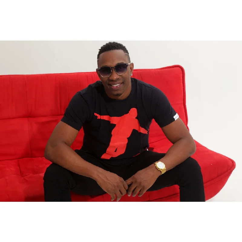 classic short sleeve polo shirts for men -djbravo47 Men's Black - Celebration Red T-shirt