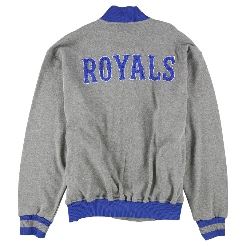 Men's minimalist jackets-G-III Sports Mens Kansas City Royals Bomber Jacket, Grey, XX-Large (Regular)