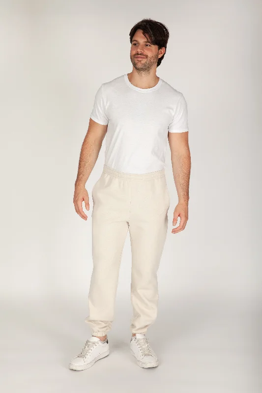 Men's pants for long strides-Men's jogger in bone