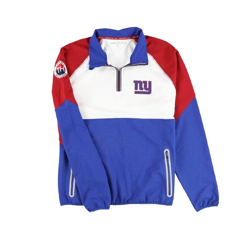 Men's long leather jackets-Tommy Hilfiger Mens New York Giants Track Jacket, Multicoloured, Medium