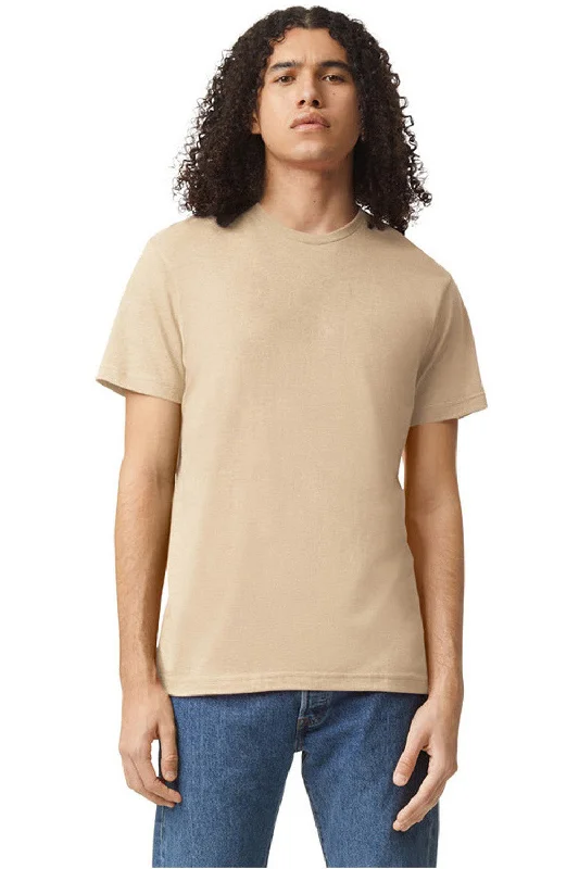 best casual short sleeve shirts for men’s wardrobe -American Apparel Mens CVC Short Sleeve Crewneck T-Shirt - Heather Bone