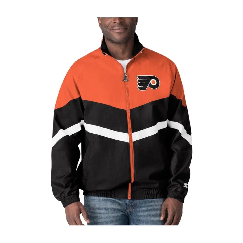 Men's all-weather jackets-STARTER Mens Philadelphia Flyers Jacket, Black, Medium (Regular)