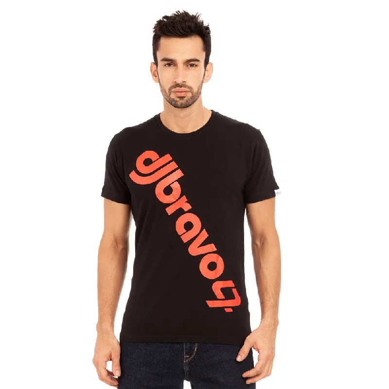 premium casual short sleeve t-shirts -djbravo47 Men's Black - Logo Red T-shirt