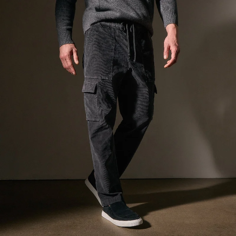 Men's pants with plush texture-Cord Utility Pant - Magma Pigment