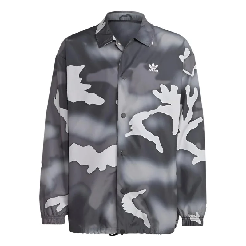 Men's server jackets-adidas Men's Black Graphic Camo Coach Jacket