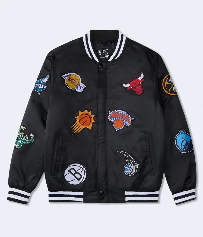 Men's travel-friendly jackets-Aeropostale Nba Team Logos Bomber Jacket