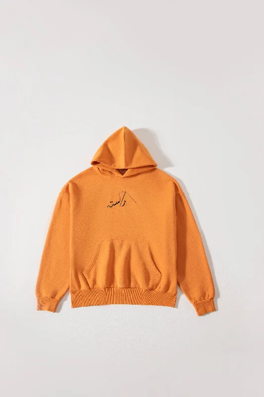 Hoodie with modern vibe men-MUSTARD LOGO HOODIE