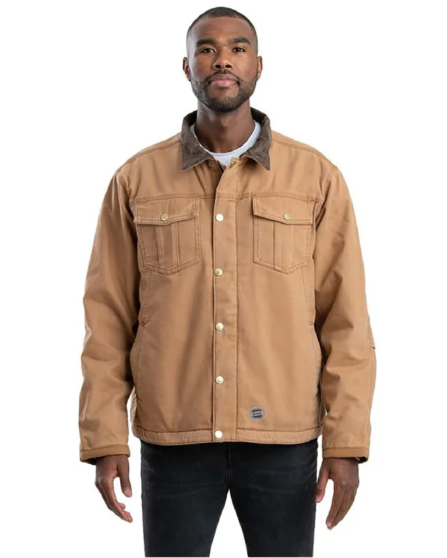 Men's minimalist rain jackets-Berne Tall Vintage Washed Sherpa-Lined Work Jacket