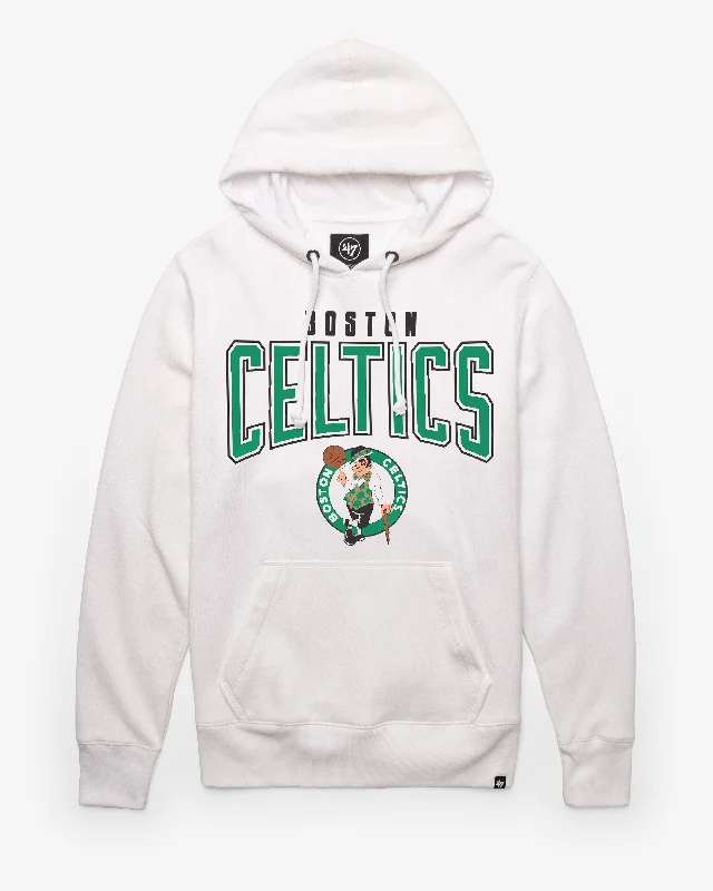 Men’s sporty pullover hoodie-BOSTON CELTICS TEAM ELEMENTS ARCH '47 HEADLINE HOOD