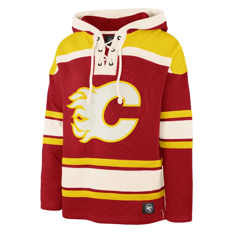 Men’s lightweight weekend hoodie-CALGARY FLAMES SUPERIOR '47 LACER HOOD